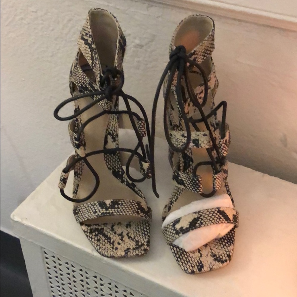 Missguided snake skin heels